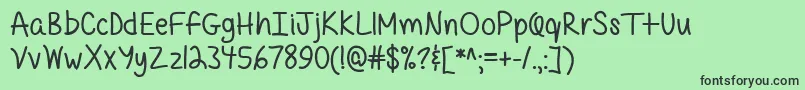 QuirkyMessy Font – Black Fonts on Green Background