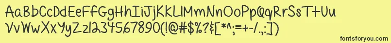 QuirkyMessy Font – Black Fonts on Yellow Background