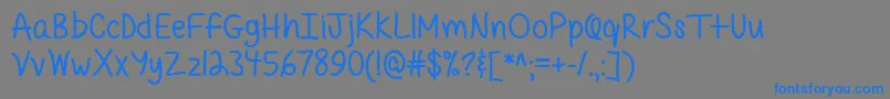 QuirkyMessy Font – Blue Fonts on Gray Background