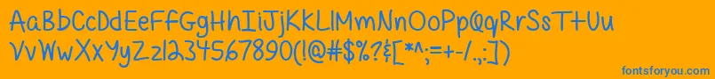 QuirkyMessy Font – Blue Fonts on Orange Background
