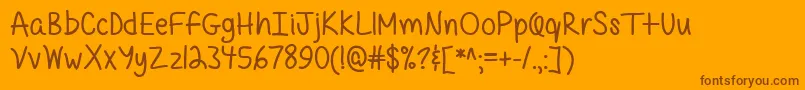 QuirkyMessy Font – Brown Fonts on Orange Background