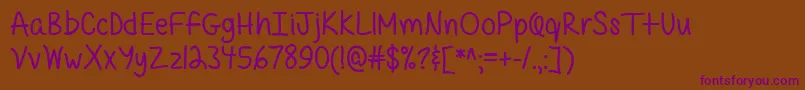 QuirkyMessy Font – Purple Fonts on Brown Background