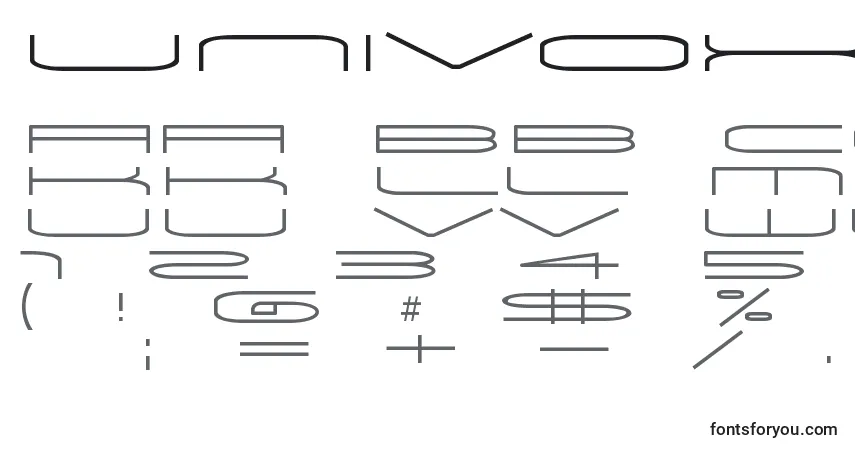 Schriftart UnivoxRegular – Alphabet, Zahlen, spezielle Symbole