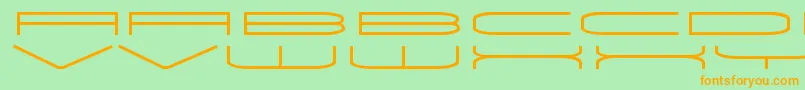 UnivoxRegular-Schriftart – Orangefarbene Schriften auf grünem Hintergrund