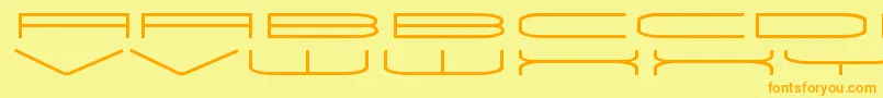フォントUnivoxRegular – オレンジの文字が黄色の背景にあります。