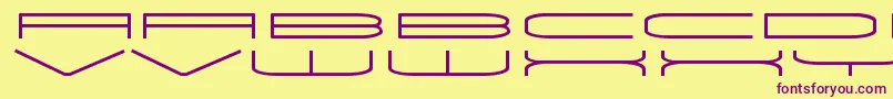 UnivoxRegular-fontti – violetit fontit keltaisella taustalla