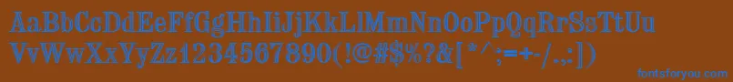 Chiseld-Schriftart – Blaue Schriften auf braunem Hintergrund