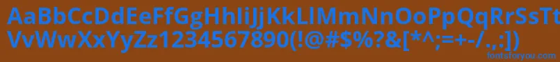 フォントOpensans ffy – 茶色の背景に青い文字