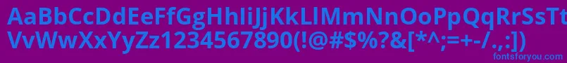 フォントOpensans ffy – 紫色の背景に青い文字