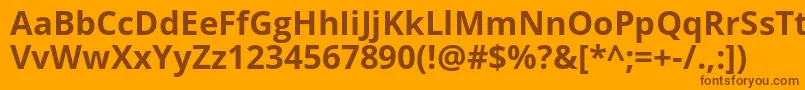 Weitere Informationen zur Opensans ffy-Schriftart Opensans ffy-Schriftart – Braune Schriften auf orangefarbenem Hintergrund