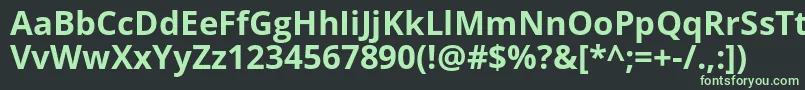 Opensans ffy Font – Green Fonts on Black Background