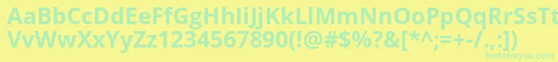 Opensans ffy Font – Green Fonts on Yellow Background