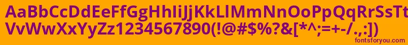 Opensans ffy Font – Purple Fonts on Orange Background