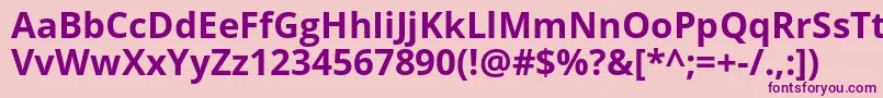 Opensans ffy Font – Purple Fonts on Pink Background