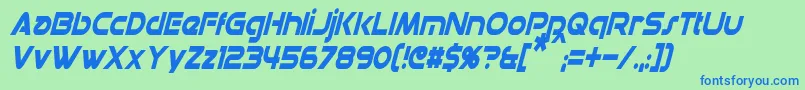 DatacronCondensedItalic Font – Blue Fonts on Green Background