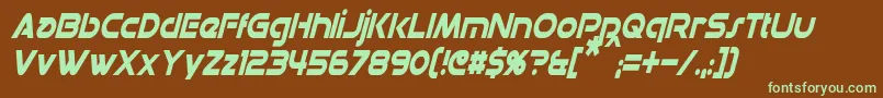 DatacronCondensedItalic Font – Green Fonts on Brown Background