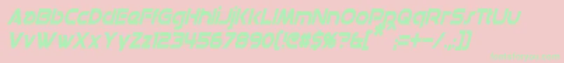 DatacronCondensedItalic Font – Green Fonts on Pink Background