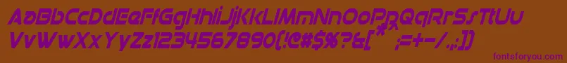 DatacronCondensedItalic Font – Purple Fonts on Brown Background