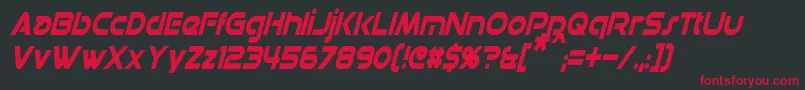 DatacronCondensedItalic Font – Red Fonts on Black Background