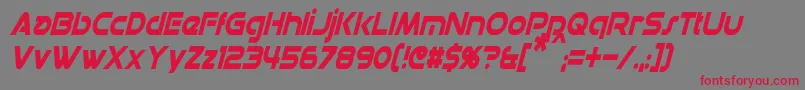 DatacronCondensedItalic Font – Red Fonts on Gray Background