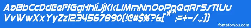 DatacronCondensedItalic Font – White Fonts on Blue Background