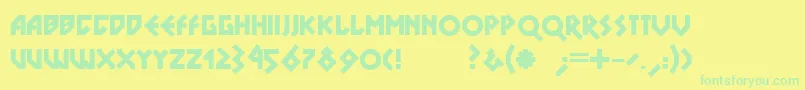 Dsnovablack Font – Green Fonts on Yellow Background