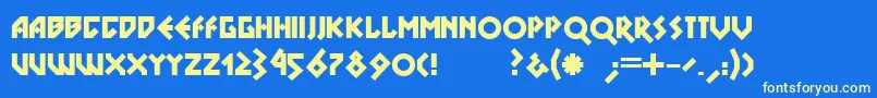 Dsnovablack Font – Yellow Fonts on Blue Background