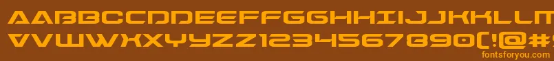 Czcionka Dameronexpand – pomarańczowe czcionki na brązowym tle