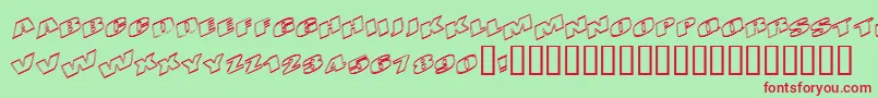 Kometenmelodie1 Font – Red Fonts on Green Background