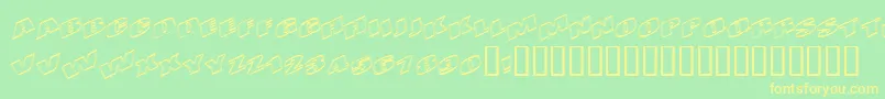 Kometenmelodie1 Font – Yellow Fonts on Green Background