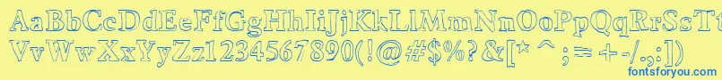 Bounty Font – Blue Fonts on Yellow Background