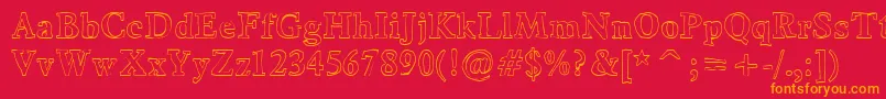 Bounty Font – Orange Fonts on Red Background