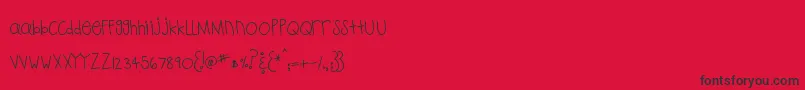MtfPlaytime Font – Black Fonts on Red Background