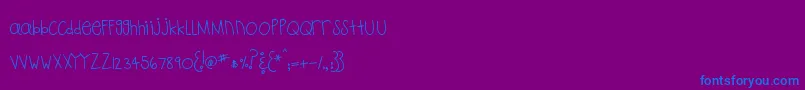 Шрифт MtfPlaytime – синие шрифты на фиолетовом фоне
