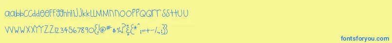 MtfPlaytime Font – Blue Fonts on Yellow Background