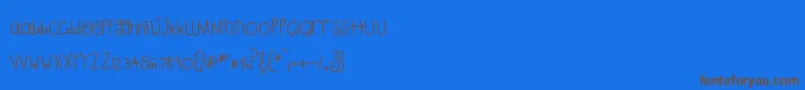 MtfPlaytime Font – Brown Fonts on Blue Background