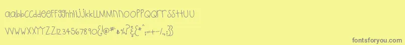 MtfPlaytime Font – Gray Fonts on Yellow Background