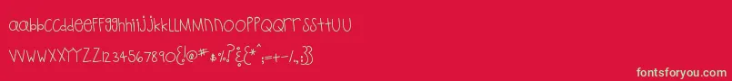 MtfPlaytime Font – Green Fonts on Red Background