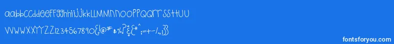 MtfPlaytime-Schriftart – Weiße Schriften auf blauem Hintergrund