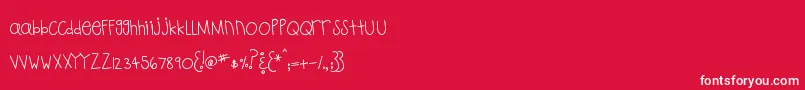 Шрифт MtfPlaytime – белые шрифты на красном фоне