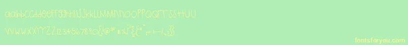 MtfPlaytime Font – Yellow Fonts on Green Background