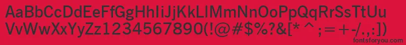 NewsGothicDemiBt Font – Black Fonts on Red Background
