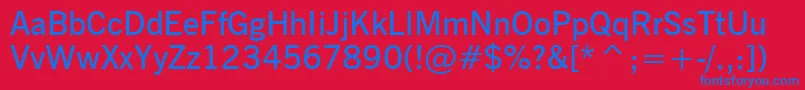 フォントNewsGothicDemiBt – 赤い背景に青い文字