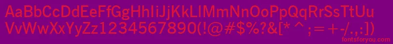 フォントNewsGothicDemiBt – 紫の背景に赤い文字