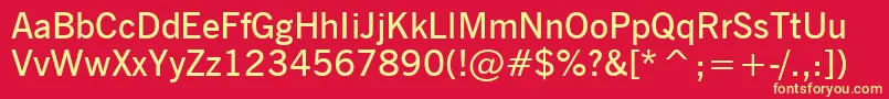 NewsGothicDemiBt Font – Yellow Fonts on Red Background