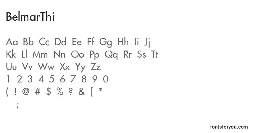 A fonte BelmarThin – alfabeto, números, caracteres especiais
