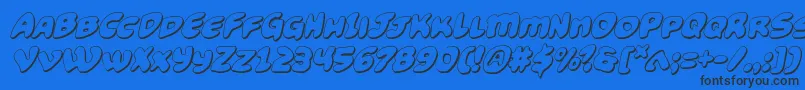 Funnypages3Dital Font – Black Fonts on Blue Background