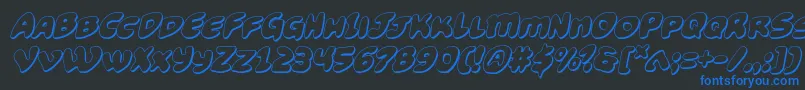 Funnypages3Dital Font – Blue Fonts on Black Background