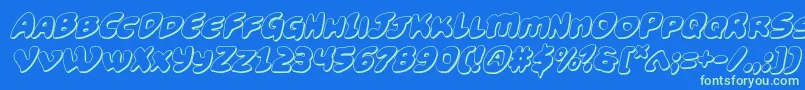 Funnypages3Dital Font – Green Fonts on Blue Background