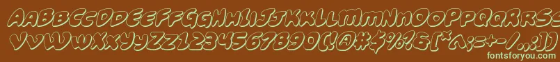 Funnypages3Dital Font – Green Fonts on Brown Background